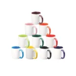 ماگ سرامیکی دسته و داخل رنگی